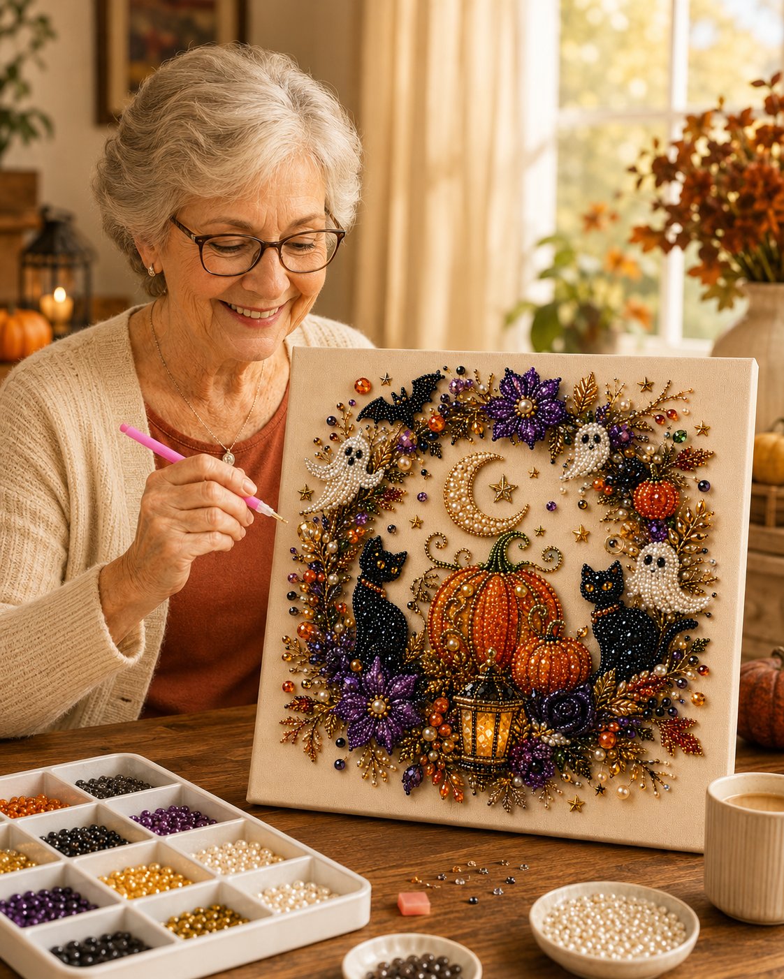 Halloween pearl art DIY kit details