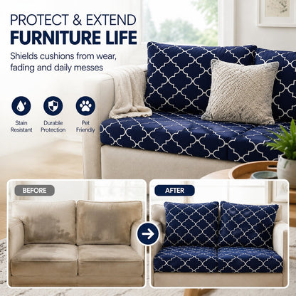 🔥70% OFF TODAY🔥 Outdoor Patio Sofa Cushion Covers 🛋️☀️ Stretch Seat Covers for Patio Chairs, Sofa & Garden Furniture
