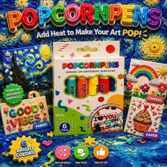 3D Puffy Paint Stifte – 6er-Set mit Wärme-Effekt