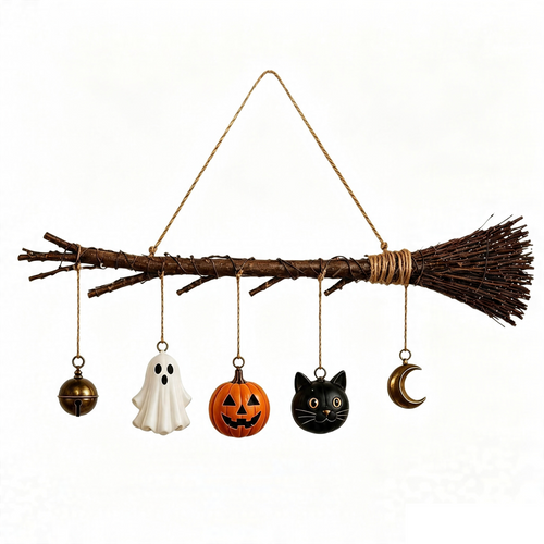 🎃✨ Today 49% OFF🔥 Glowing Witch Broom Wall Hanging | The Perfect Halloween Accent for Any Space