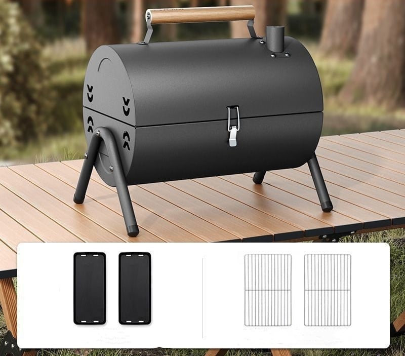Portable Frying and Grilling Dual Purpose Grill Pan