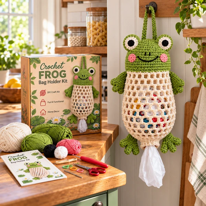 🔥 Bestseller | DIY Häkel-Set für Tier-Tütenhalter – Süße & praktische hängende Aufbewahrung
