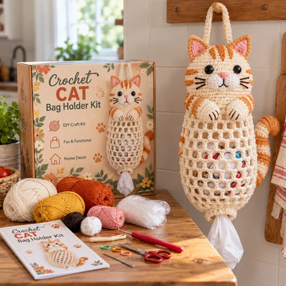 🔥 Bestseller | DIY Häkel-Set für Tier-Tütenhalter – Süße & praktische hängende Aufbewahrung