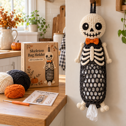 🔥 Bestseller | DIY Häkel-Set für Tier-Tütenhalter – Süße & praktische hängende Aufbewahrung