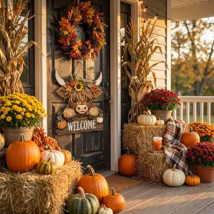 🐮🌻 Today Only 49% OFF🔥 Highland Cow Autumn Decor