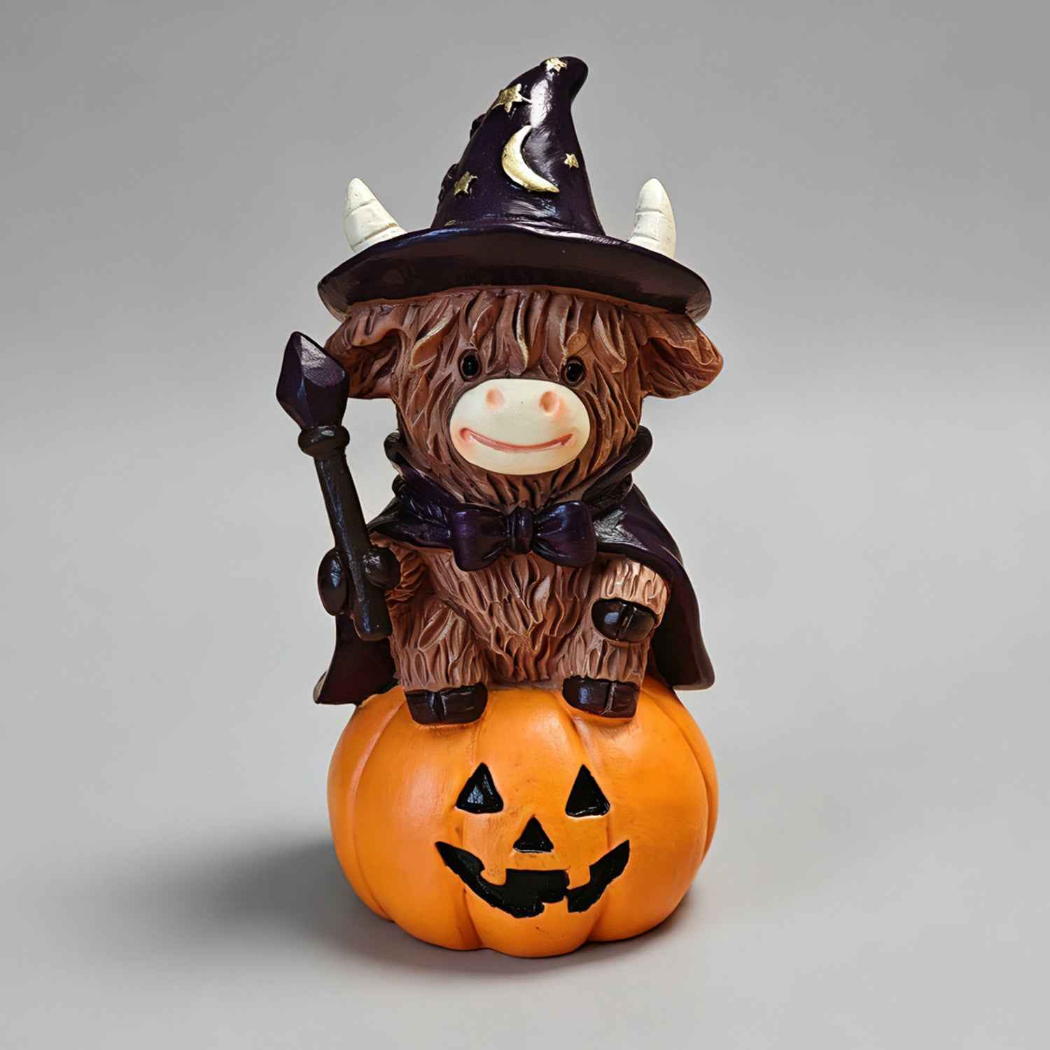 🎃🐮 Halloween Sale 50% OFF🔥 Magic Witch Highland Cow Resin Ornament