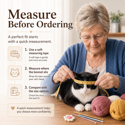 Handgemachtes Häkel-Set für Katzen – Häubchen & Kragen in 6 Designs