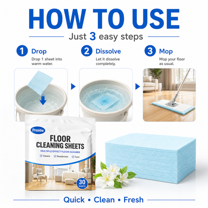 Multi-Purpose Floor Cleaning Sheets – One Sheet Cleans, Freshens & Saves Space