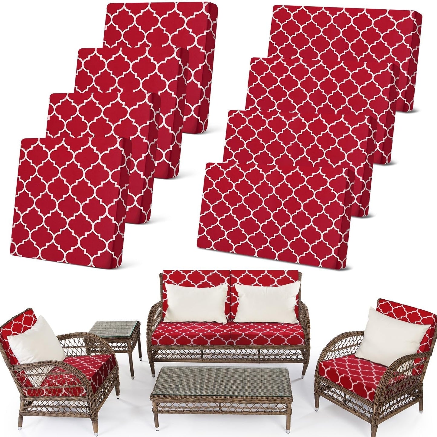 🔥70% OFF TODAY🔥 Outdoor Patio Sofa Cushion Covers 🛋️☀️ Stretch Seat Covers for Patio Chairs, Sofa & Garden Furniture
