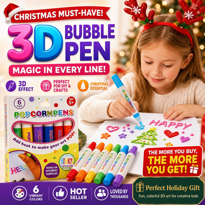 3D Puffy Paint Stifte – 6er-Set mit Wärme-Effekt