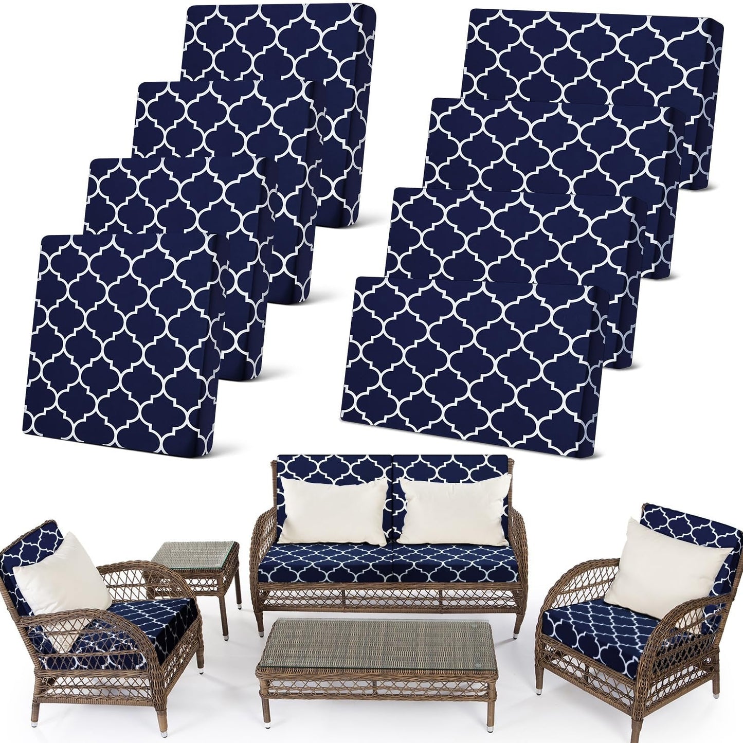 🔥70% OFF TODAY🔥 Outdoor Patio Sofa Cushion Covers 🛋️☀️ Stretch Seat Covers for Patio Chairs, Sofa & Garden Furniture
