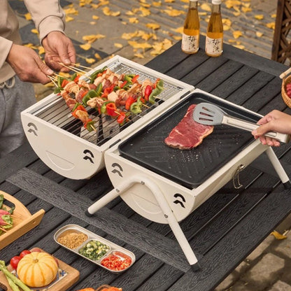 Portable Frying and Grilling Dual Purpose Grill Pan