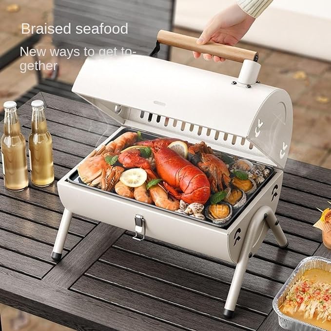 Portable Frying and Grilling Dual Purpose Grill Pan