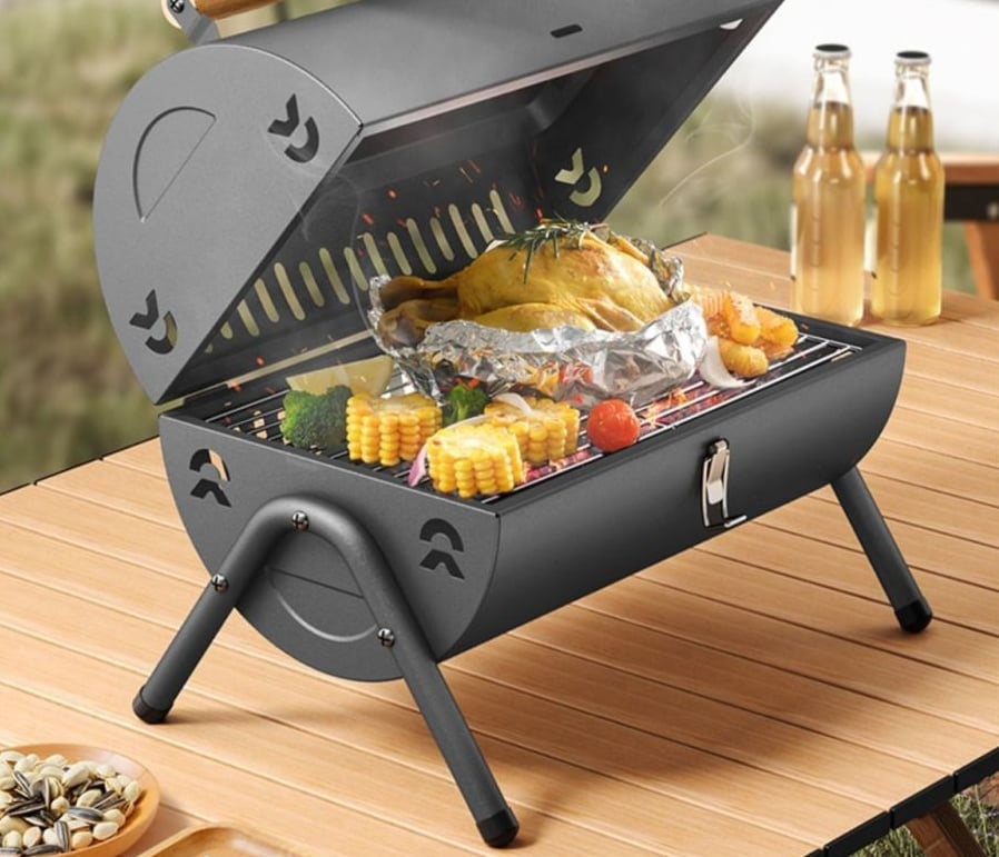 Portable Frying and Grilling Dual Purpose Grill Pan