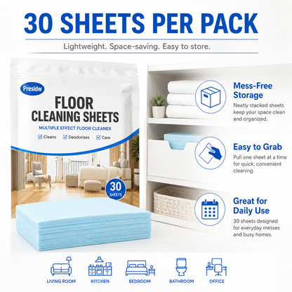 Multi-Purpose Floor Cleaning Sheets – One Sheet Cleans, Freshens & Saves Space