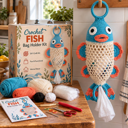 🔥 Bestseller | DIY Häkel-Set für Tier-Tütenhalter – Süße & praktische hängende Aufbewahrung