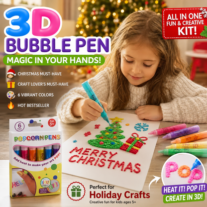 3D Puffy Paint Stifte – 6er-Set mit Wärme-Effekt