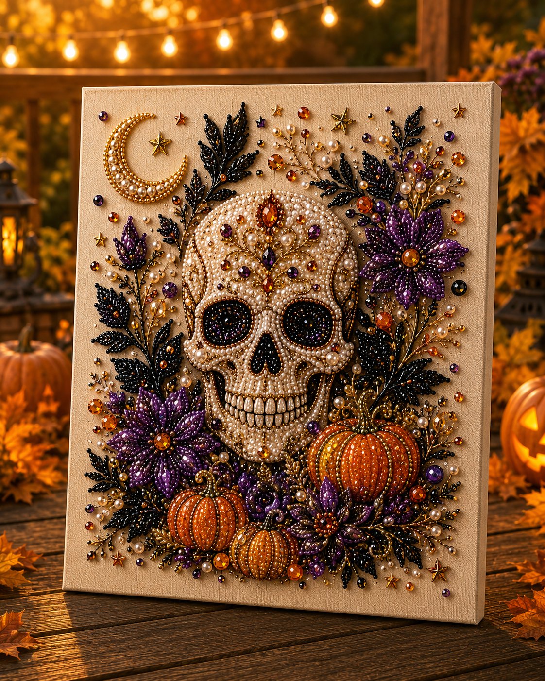 Skull Bloom Halloween pearl art DIY kit