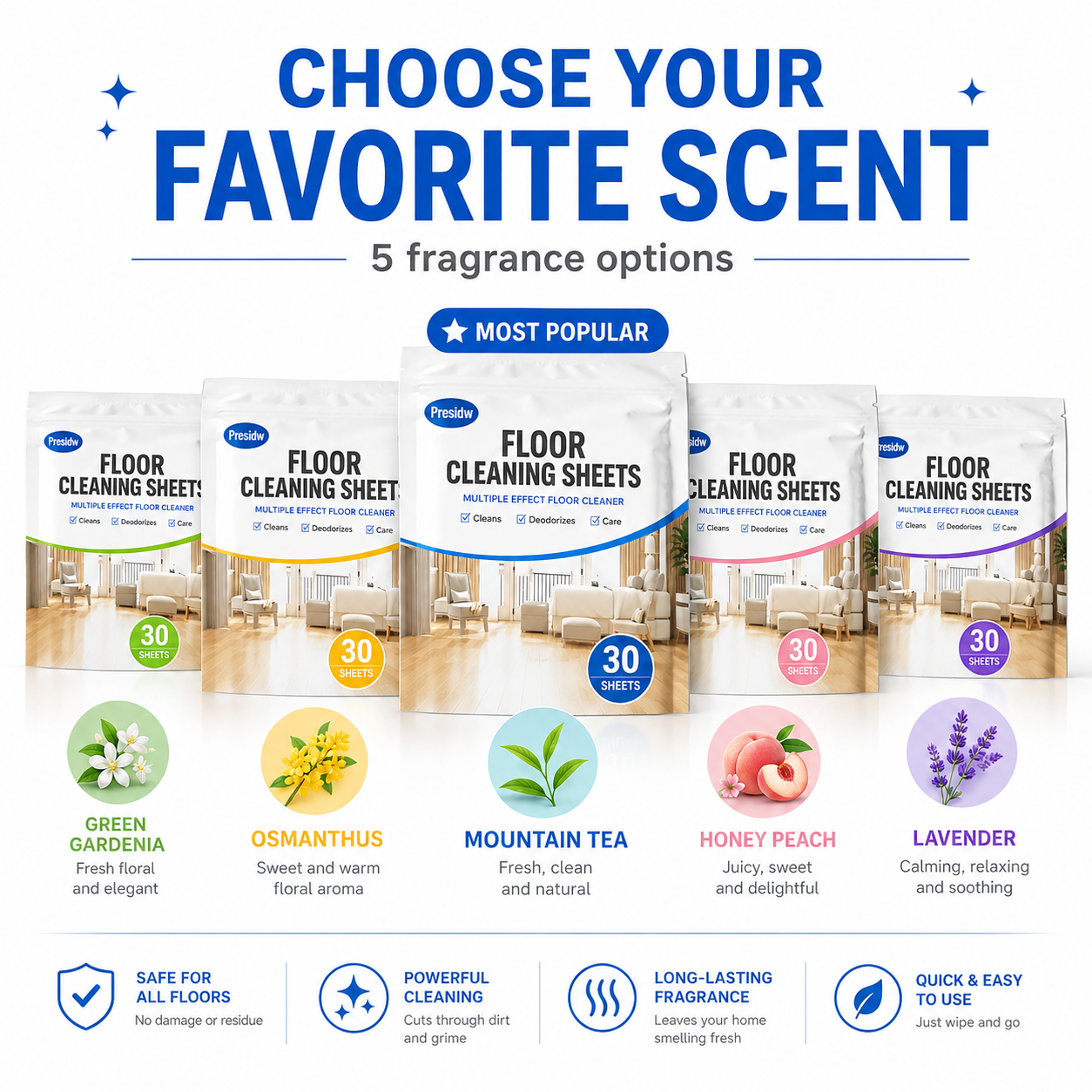 Multi-Purpose Floor Cleaning Sheets – One Sheet Cleans, Freshens & Saves Space
