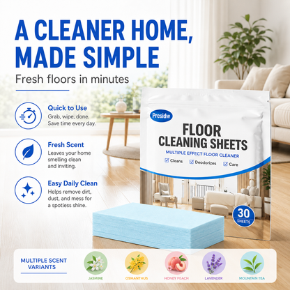 Multi-Purpose Floor Cleaning Sheets – One Sheet Cleans, Freshens & Saves Space