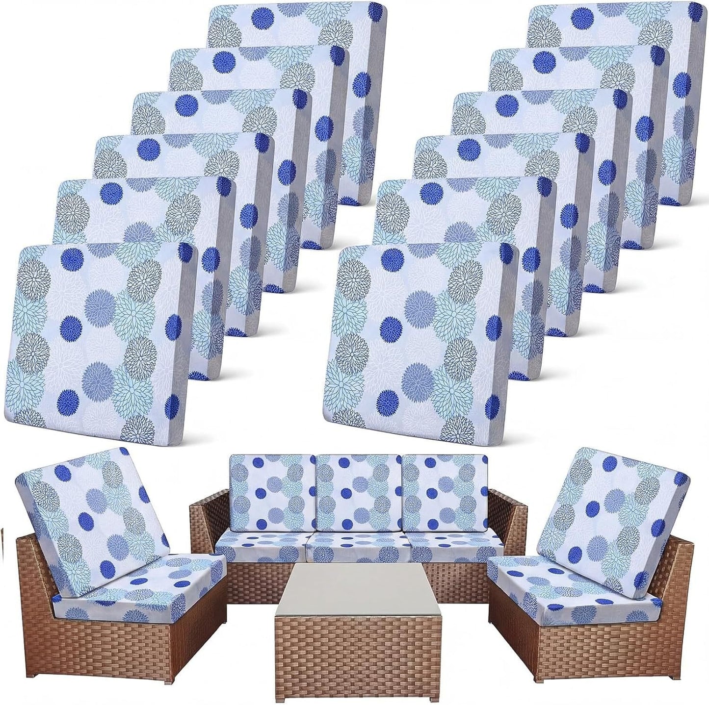 🔥70% OFF TODAY🔥 Outdoor Patio Sofa Cushion Covers 🛋️☀️ Stretch Seat Covers for Patio Chairs, Sofa & Garden Furniture