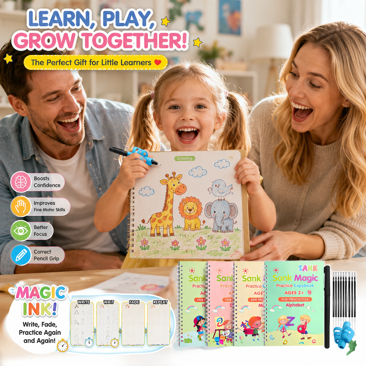 MagicBook reusable kids practice copybook product image 4