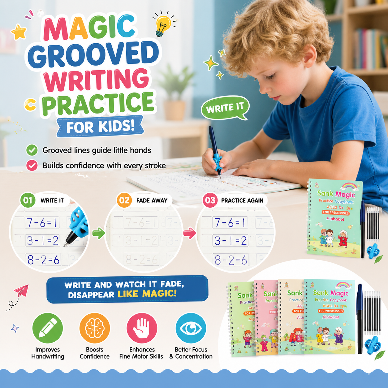 MagicBook reusable kids practice copybook product image 5