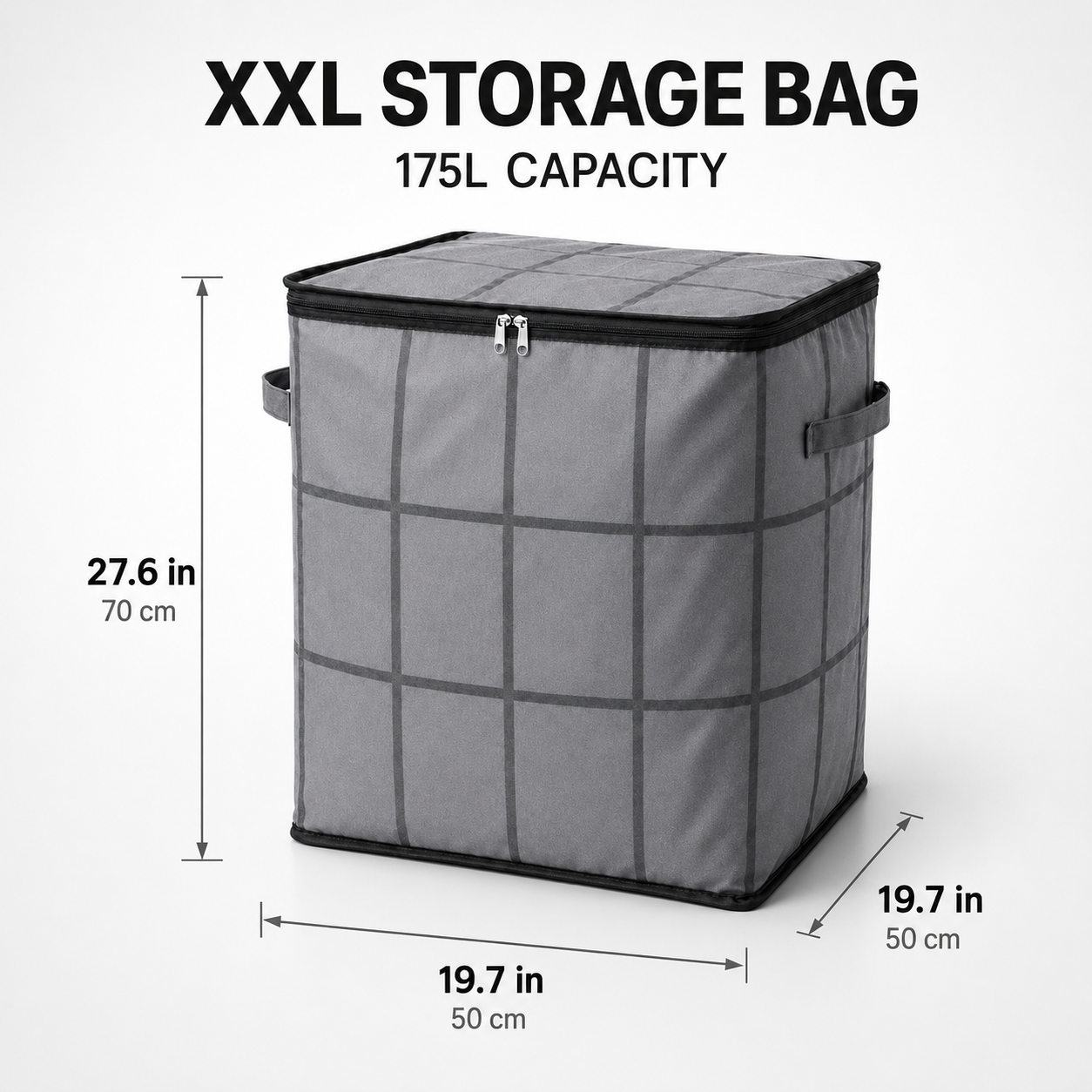 175L XXL Collapsible Storage Bag with Reinforced Handles