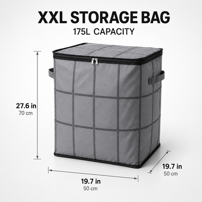 175L XXL Collapsible Storage Bag with Reinforced Handles