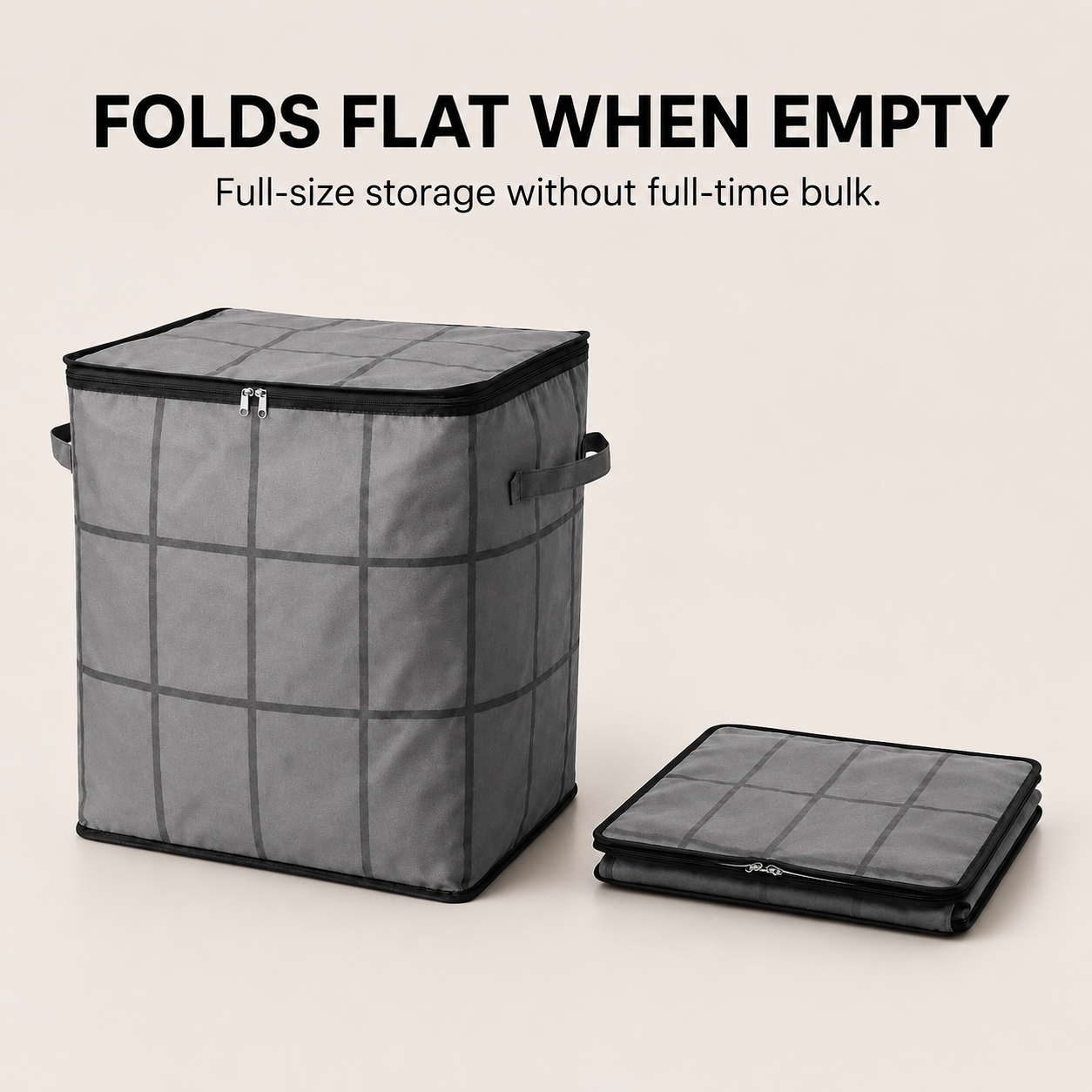 175L XXL Collapsible Storage Bag with Reinforced Handles