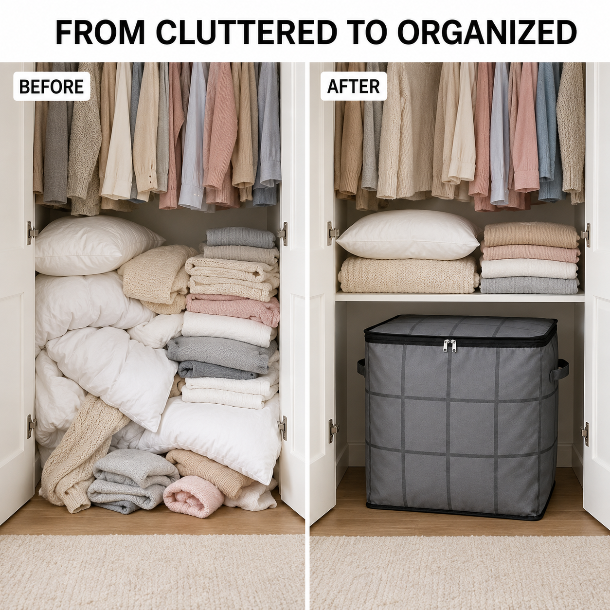 175L XXL Collapsible Storage Bag with Reinforced Handles