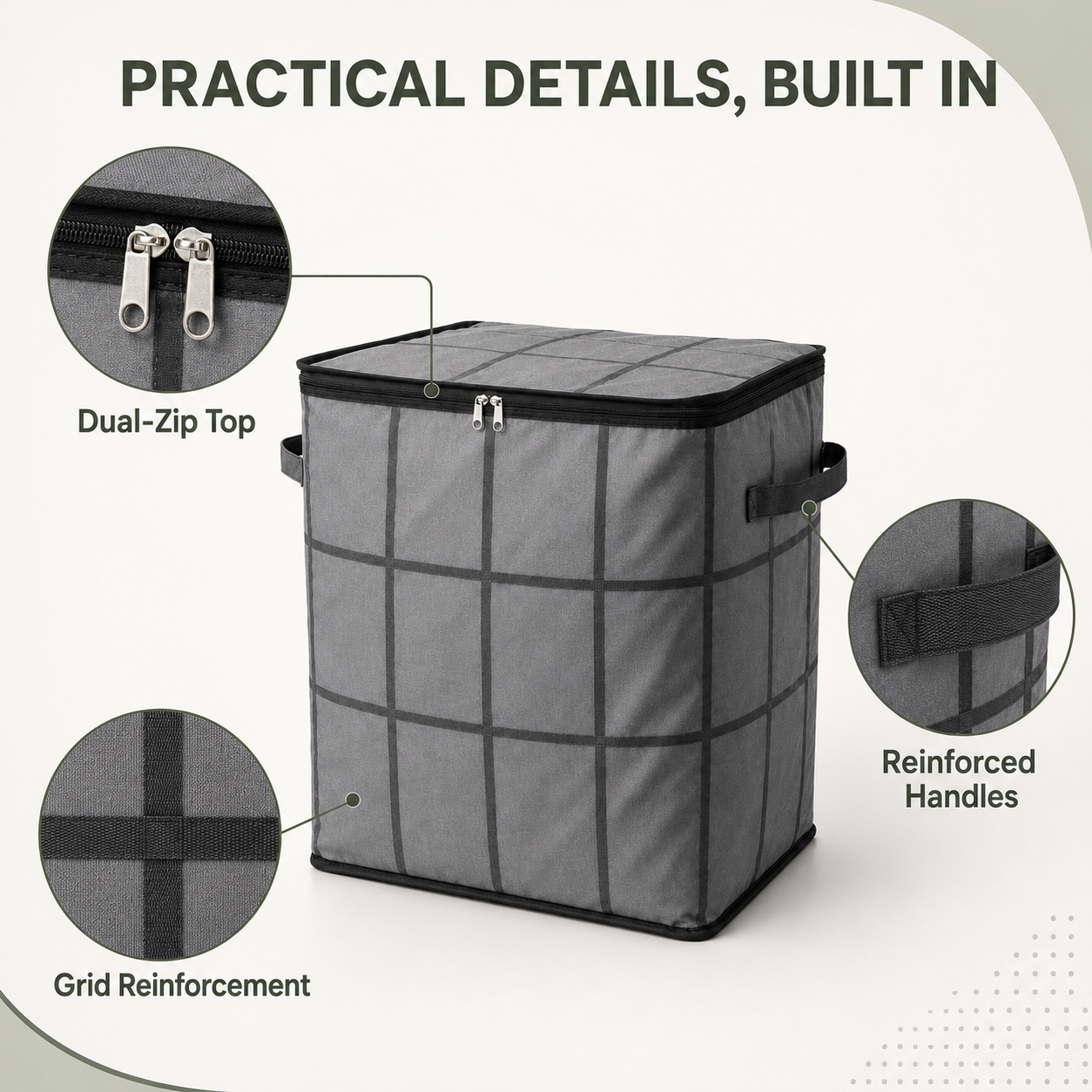 175L XXL Collapsible Storage Bag with Reinforced Handles
