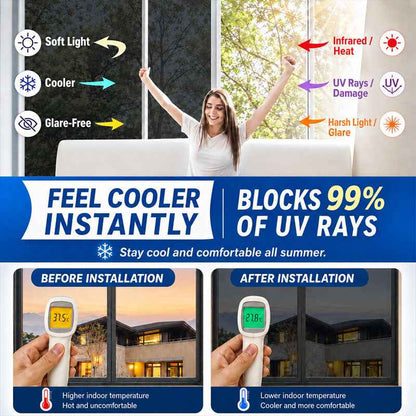 ☀️ One-Way Privacy Window Film 🪟 Block Heat, UV Rays & Prying Eyes & Comfort All Day