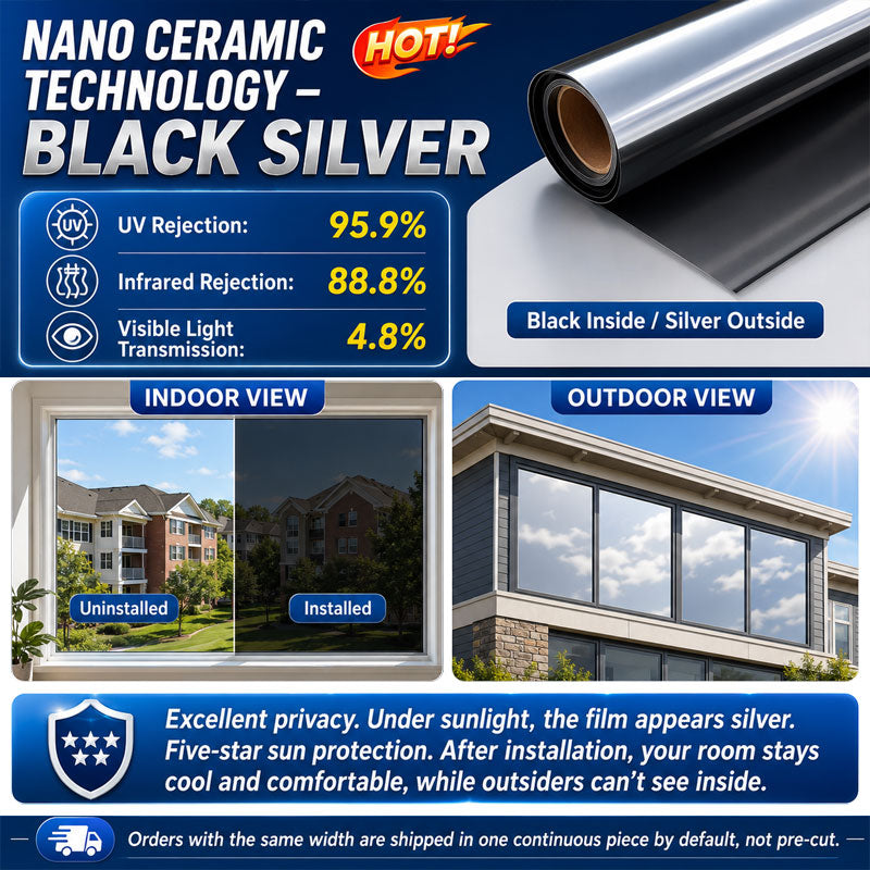 ☀️ One-Way Privacy Window Film 🪟 Block Heat, UV Rays & Prying Eyes & Comfort All Day