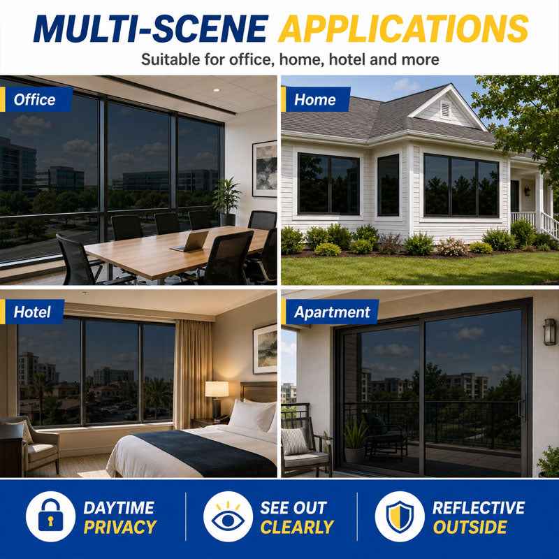 ☀️ One-Way Privacy Window Film 🪟 Block Heat, UV Rays & Prying Eyes & Comfort All Day