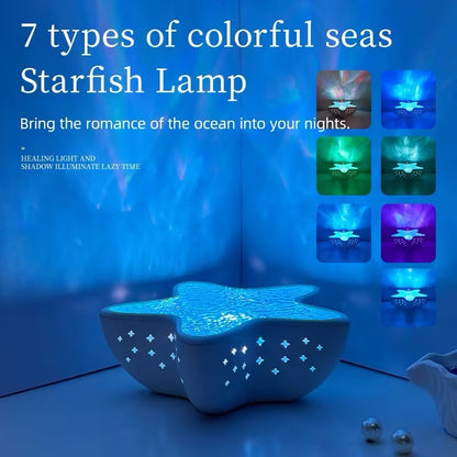🌊Blue Ocean Wave Starfish Projector Lamp for Bedroom & Relaxation
