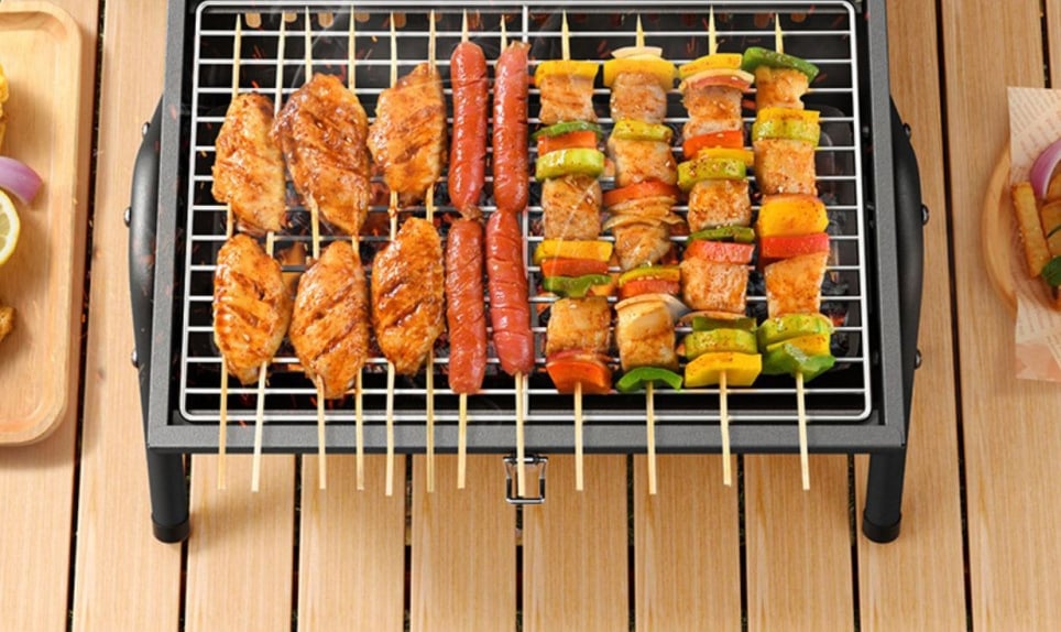 Portable Frying and Grilling Dual Purpose Grill Pan