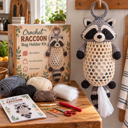 🔥 Bestseller | DIY Häkel-Set für Tier-Tütenhalter – Süße & praktische hängende Aufbewahrung