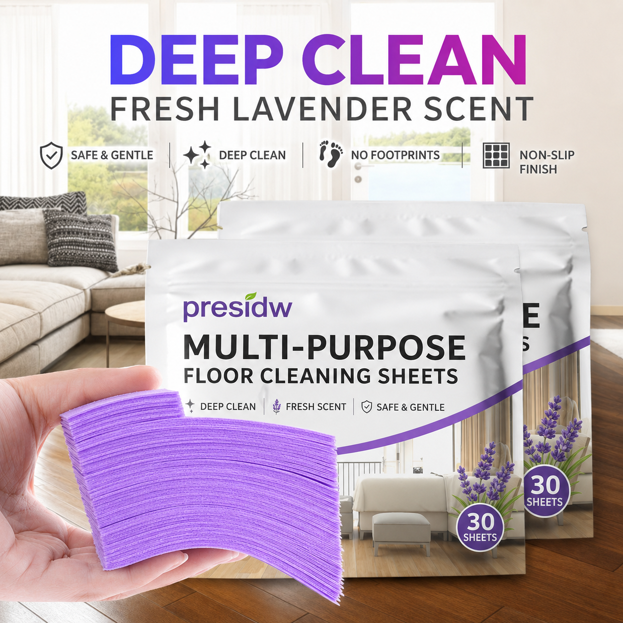 Multi-Purpose Floor Cleaning Sheets – One Sheet Cleans, Freshens & Saves Space