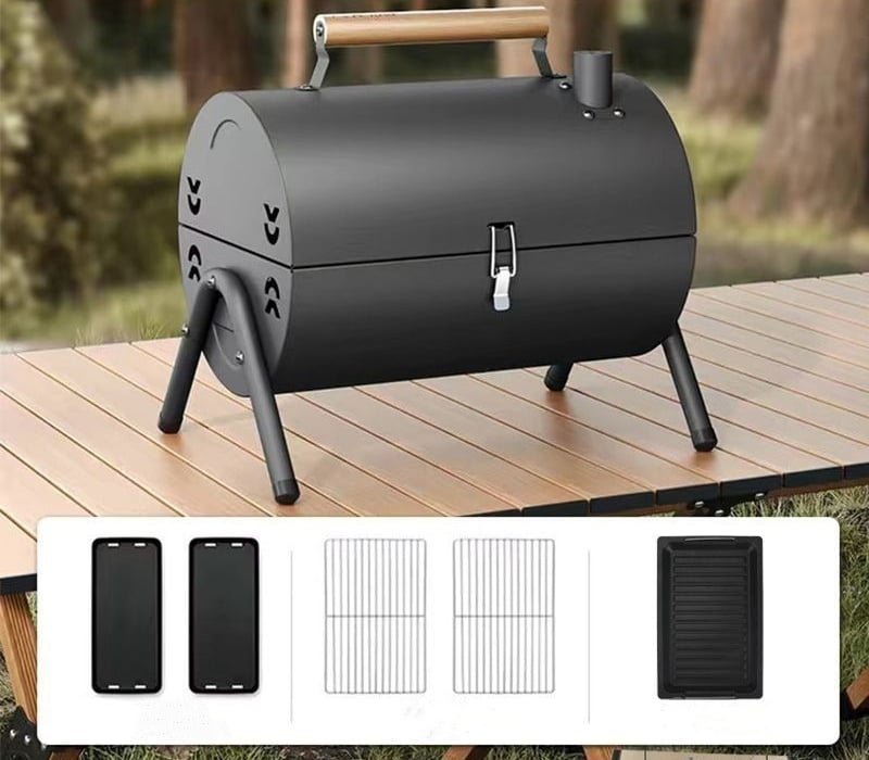 Portable Frying and Grilling Dual Purpose Grill Pan