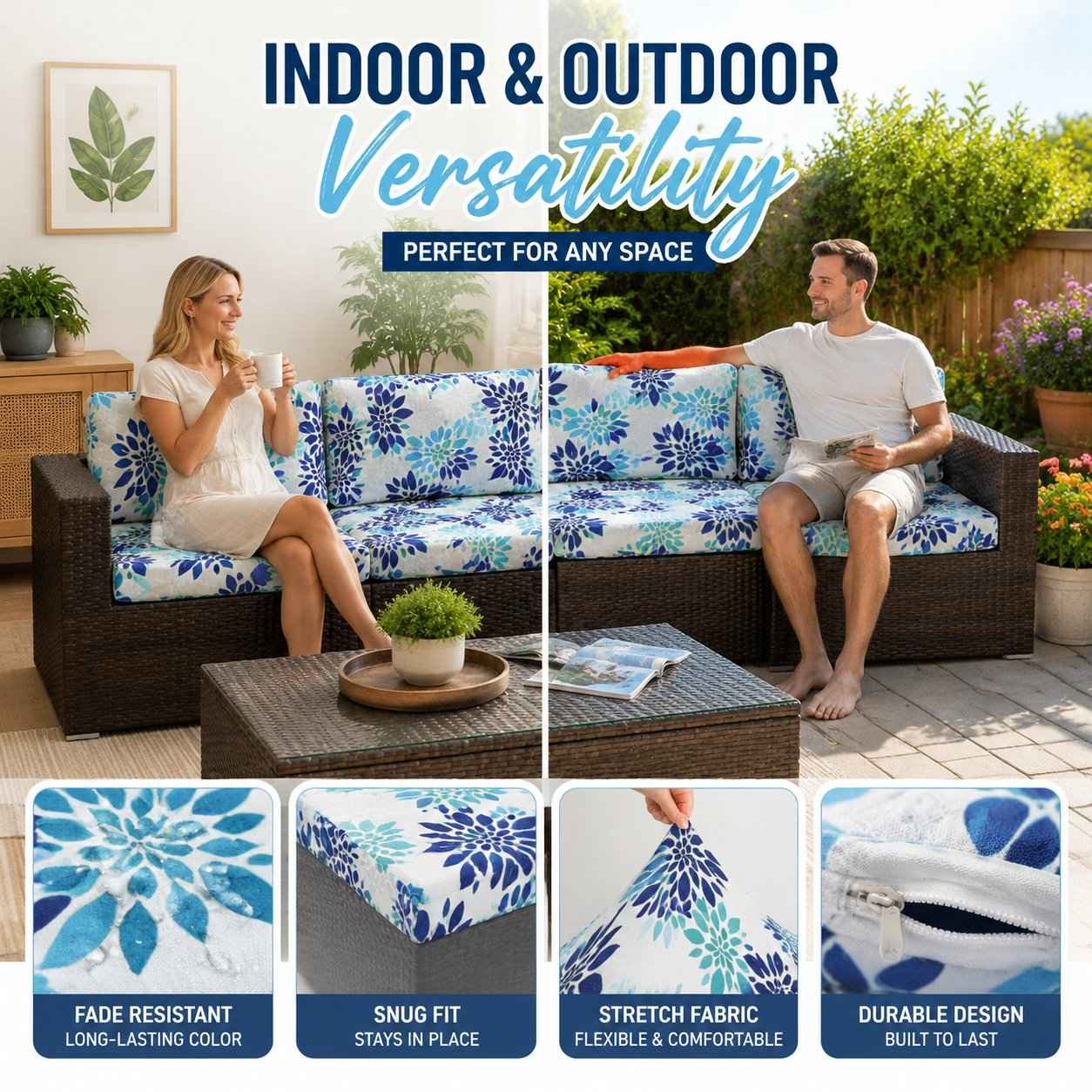 🛋️ Outdoor Patio Sofa Cushion Covers 🔥Free Shipping Worldwide