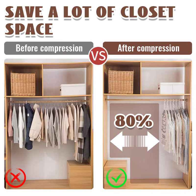 💥SAVE 40% ❤️ Hanging Vacuum Storage Bag | Space Saving Wardrobe Garment Dust Moisture Proof Clothes Organizer